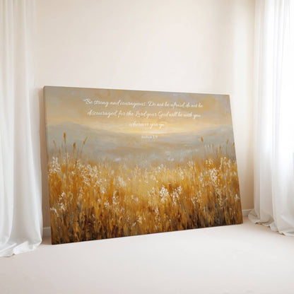 Fields of Courage | Joshua 1:9 Canvas